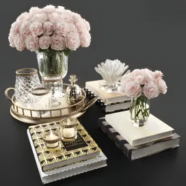 Rose crystal vase decoration set 11